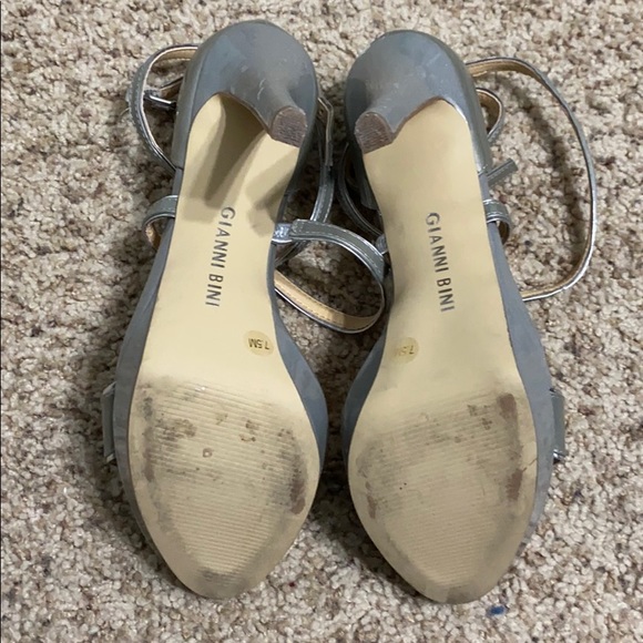 Gianni Bini Silver Strappy Heels - Picture 6 of 7